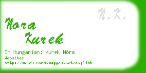 nora kurek business card